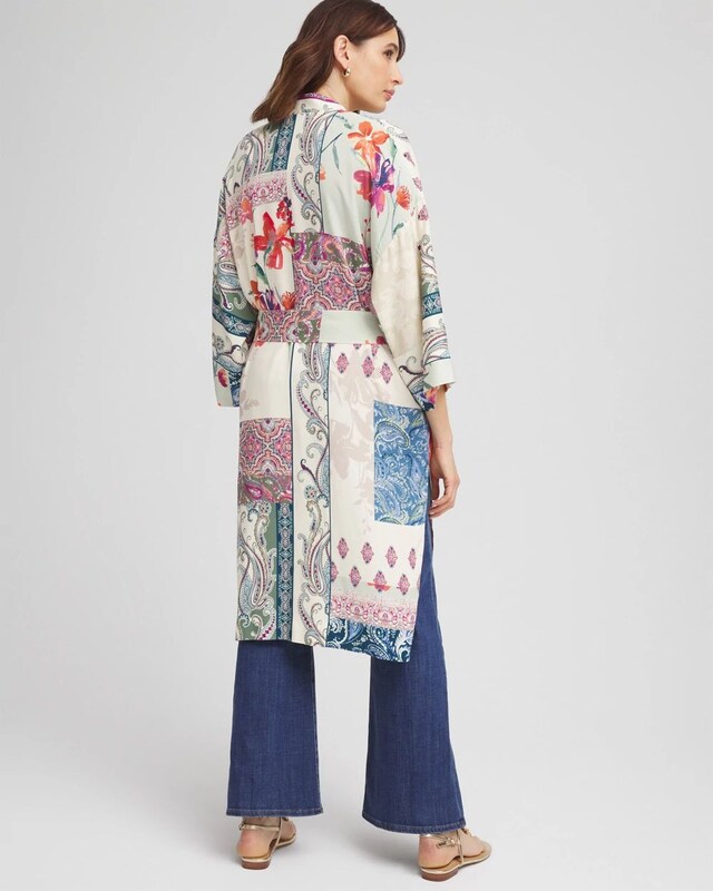Fully Lined Long Silk Kimono - image 3